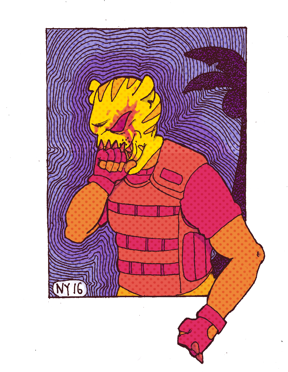 “ First Time Ever Drawing Tony Also Wanted To Work - Hot Line Miami (1036x1375), Png Download