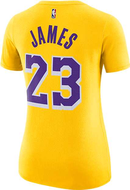 Los Angeles Lakers Lebron James Women's Icon Player - Lakers Lebron T Shirts (500x667), Png Download