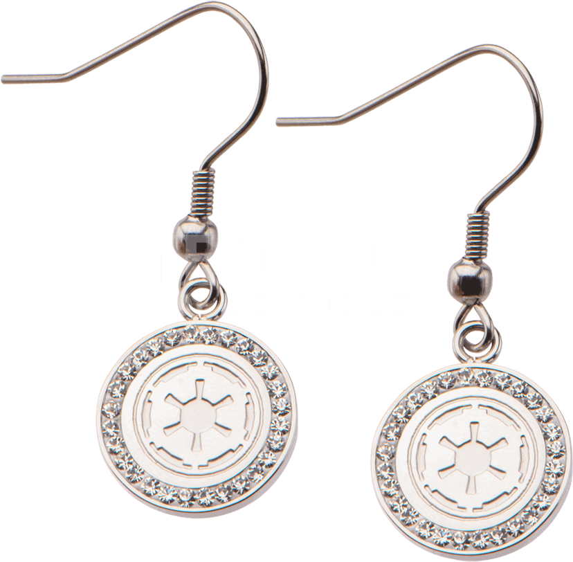 Star Wars Galactic Empire Symbol Dangle Earrings - "star Wars Galactic Empire Symbol Dangle Earrings" (850x850), Png Download