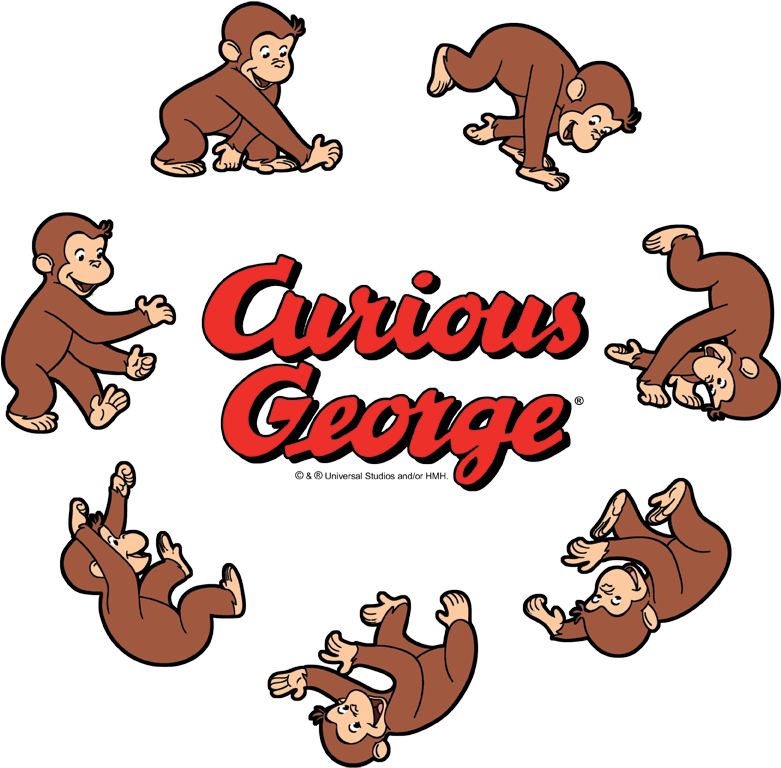 Curious George Rolling Fun Der Juniors T-shirt - Curious George/rolling Fun Der Junior Sheer (900x1008), Png Download