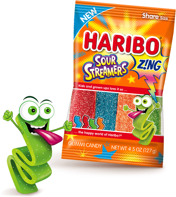 Kids And Grown-ups Love It So, The Happy World Of Haribo® - Haribo Sour Streamers (620x689), Png Download
