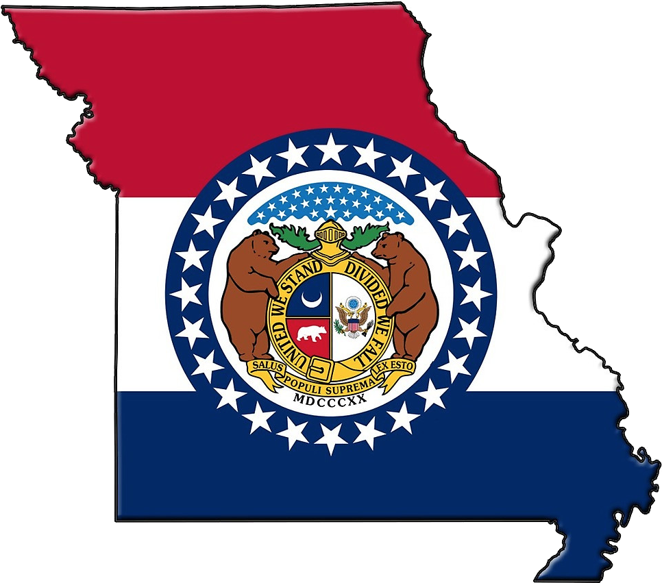 Missouri State Flag Map (1000x868), Png Download