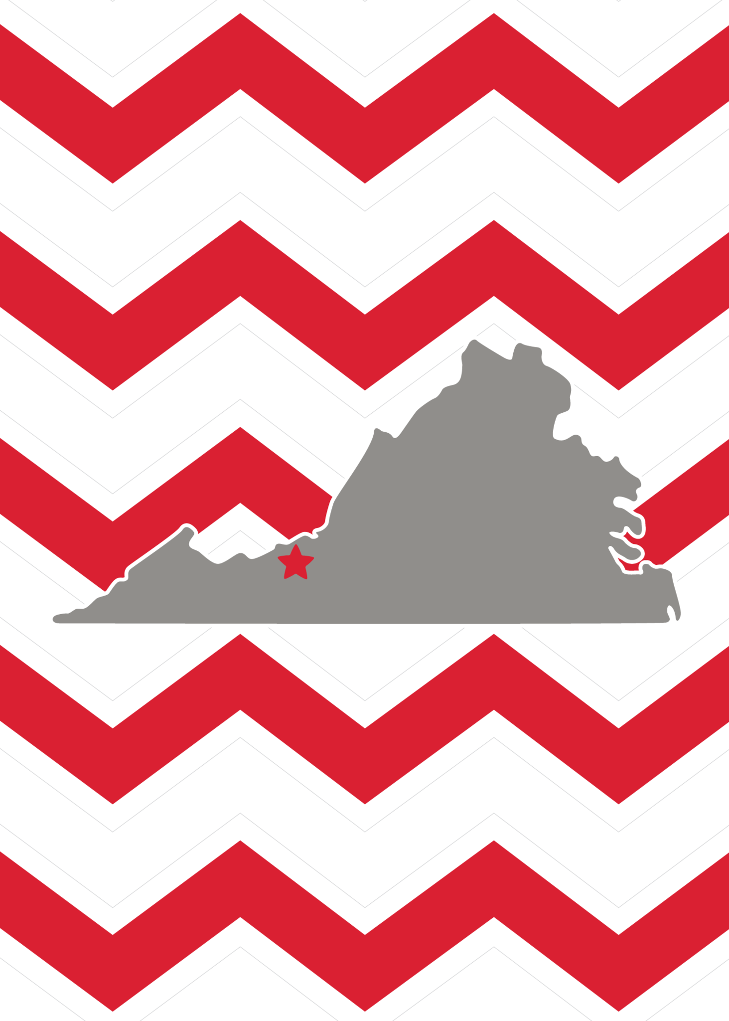 Radford University Virginia State Map Greeting Card - Radford (1463x2048), Png Download