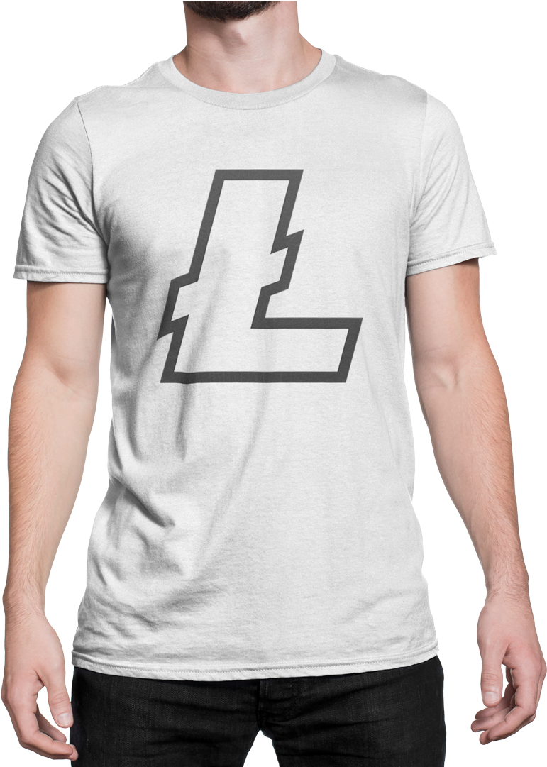 Large Litecoin Logo Graphic Mens Crypto Clothing T-shirt - Dope Weed Shirt 420 Hands Mickey Cartoon Street Art (1080x1080), Png Download