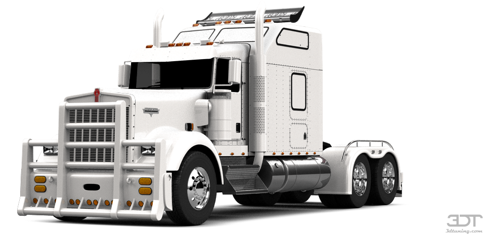 Kenworth W900 Sleeper Cab Truck 2014 Tuning - W900 White (1004x500), Png Download