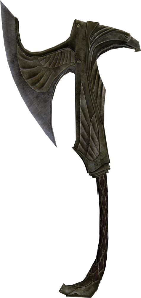 Elven War Axe - Skyrim War Axe (1000x1000), Png Download