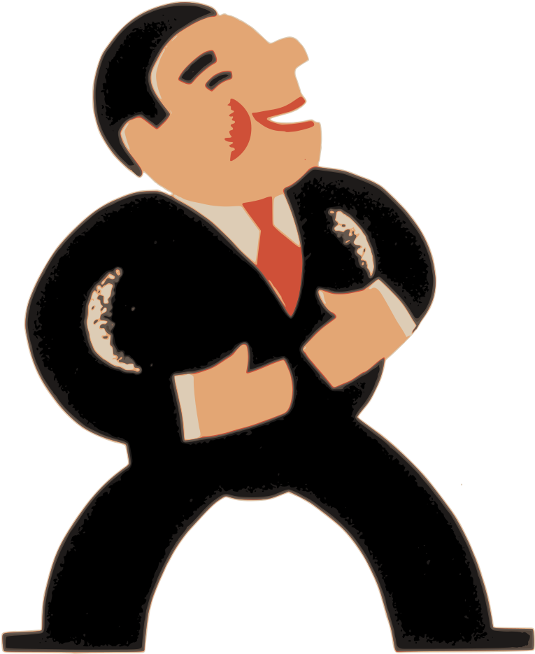 Laughing Business Man - Cartoon Man In Suit Transparent (841x1000), Png Download