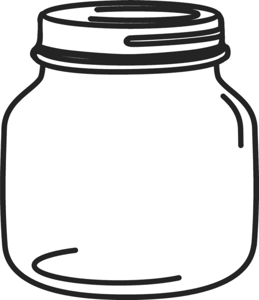 Petite Mason Jar Rubber Stamp - Mason Jar Clipart Png (518x600), Png Download