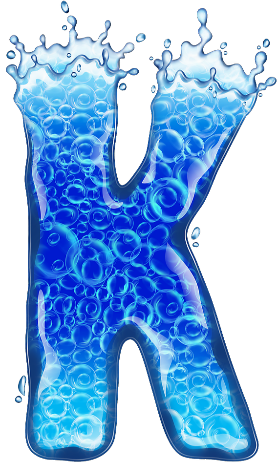 Letter Clipart Water - Water Letters K Png (569x948), Png Download