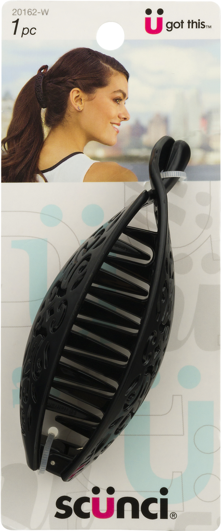 Picture Black And White Stock Banna Clip Goody - Scunci Barrette, Thick Hair (1800x1800), Png Download