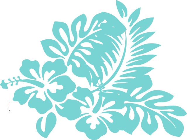 Tropical Clipart Blue Green Flower - Hawaiian Flower Throw Blanket (640x480), Png Download