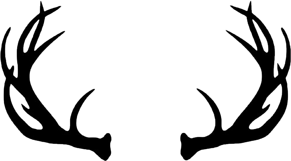 Deer Antlers Silhouette Png - Deer Antlers Clipart Black And White (1600x970), Png Download