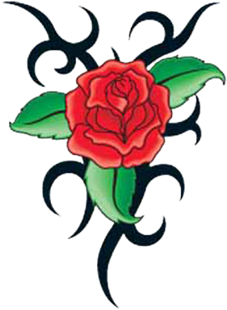 Flower Tattoo Clipart Transparent - Tattoo Rose Designs (350x479), Png Download