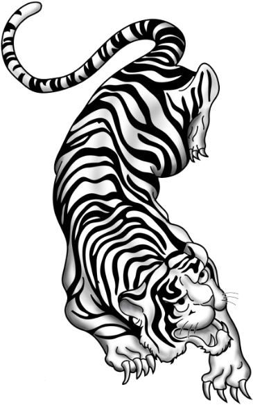 Png Transparent Download Drawing Tiger Ink - Tribal Tiger (372x600), Png Download