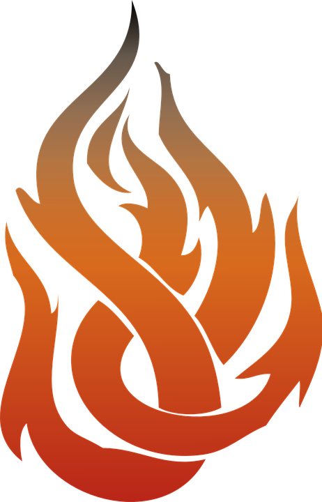 Tribal Flame Png Banner Black And White Stock - Llama De Fuego Png (384x598), Png Download