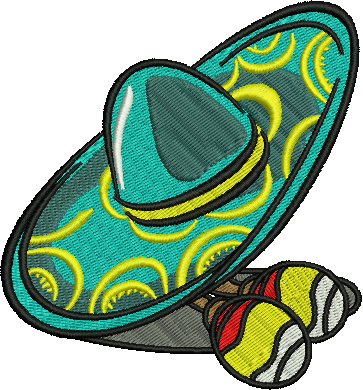 Image Freeuse Download Blue Hat And Label - Embroidery (363x390), Png Download