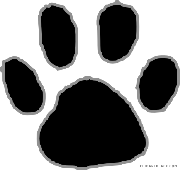 Tiger Paw Print Animal Free Black White Clipart Images - Orange Paw Print Clip Art (600x567), Png Download