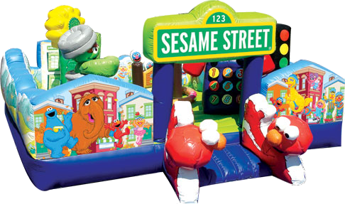 Sesame Street Learning Bounce House - Sesame Street Bounce House Rental Near Me (486x287), Png Download