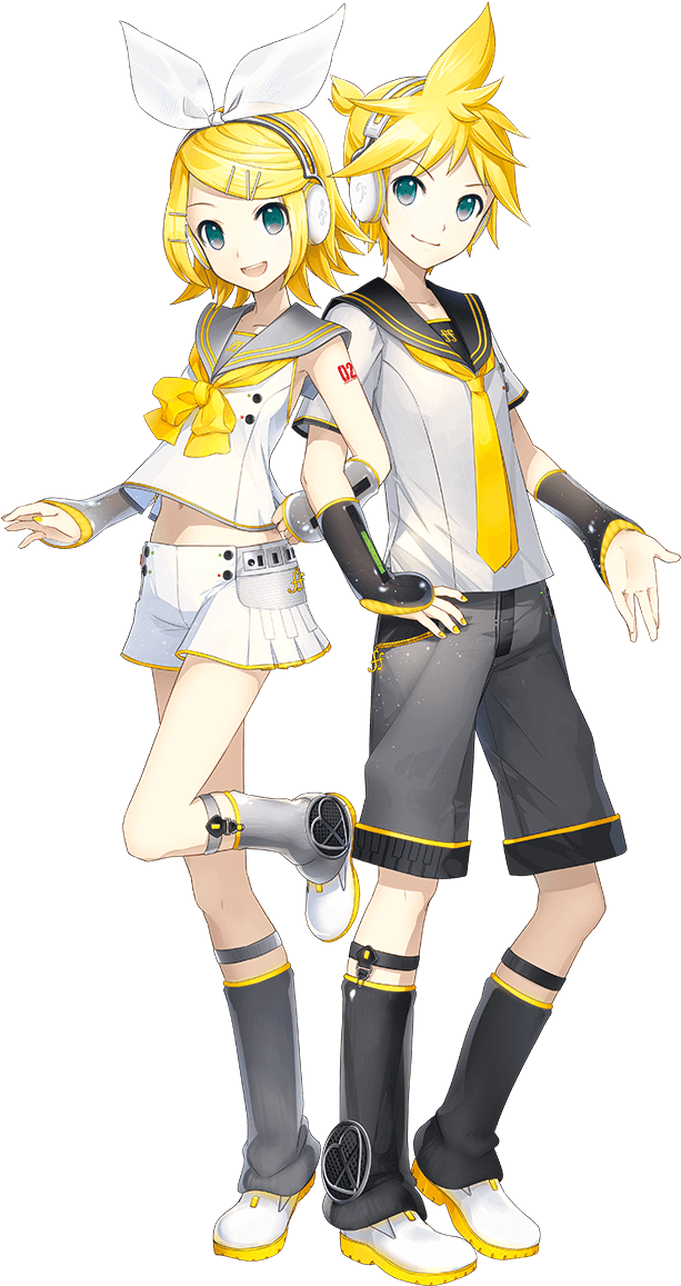 Kagamine Rin And Len Vocaloid 4 - Kagamine Rin Len V4x (621x1165), Png Download