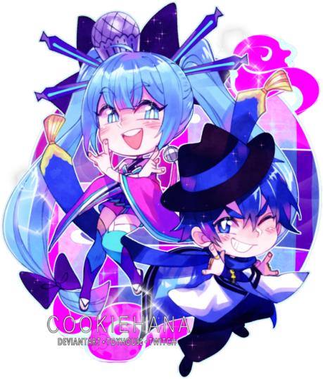 Miku Kaito Ohedo Julia Night (500x556), Png Download