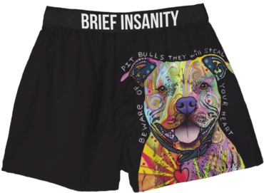 Russo Pit Bull Boxer Shorts - Giclee Painting: Russo's Beware Of Pit Bulls, 24x18in. (480x304), Png Download