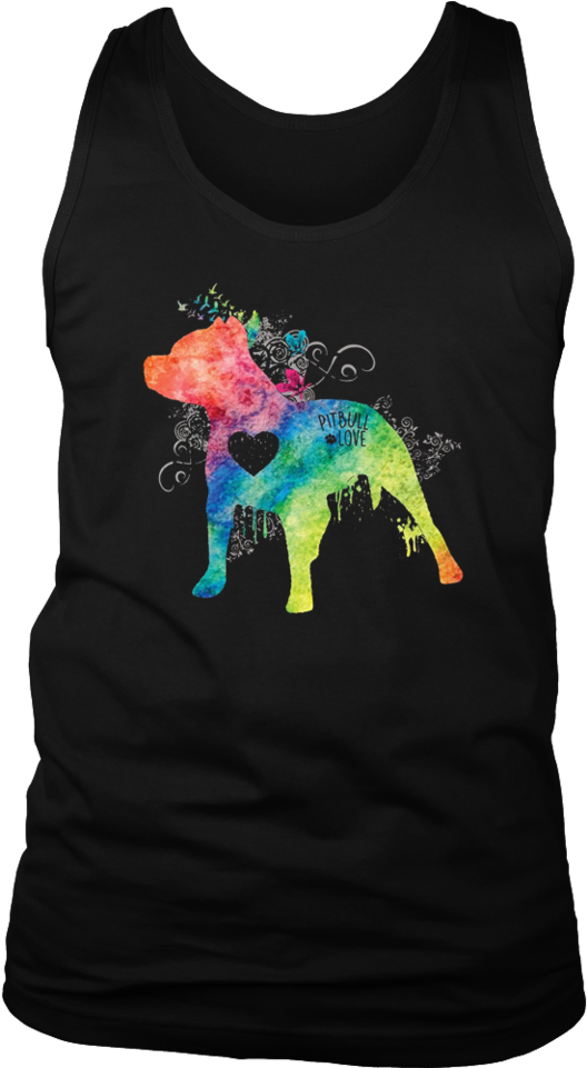 Pitbull Love Watercolor Zen T-shirt - Shirt (960x960), Png Download