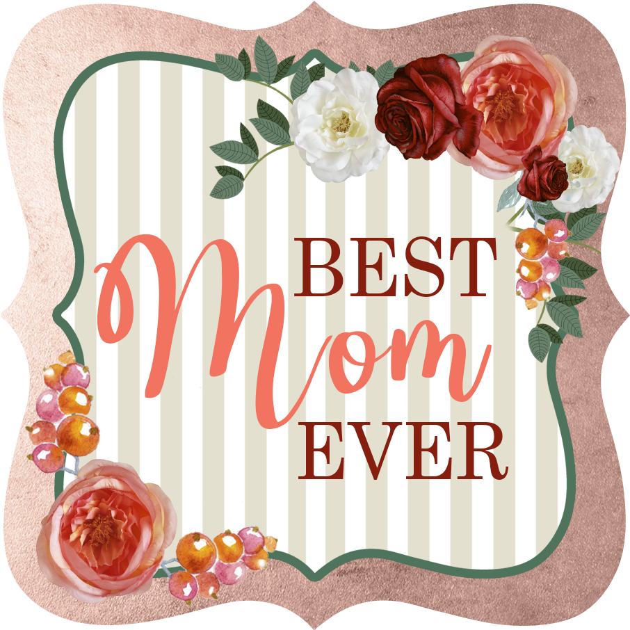 Floral And Stripe Mothers Day Gift Tag - Gift (975x975), Png Download