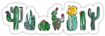 "watercolor Cactuses" Stickers By Jana95s - Bag (375x360), Png Download