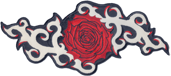 Pink Rose And Thorns 10" X 4" Reflective Embroidered - Rose (600x600), Png Download