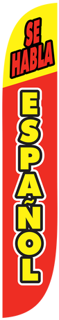 12ft Se Habla Espanol Spanish Feather Flag Red & Yellow (391x521), Png Download