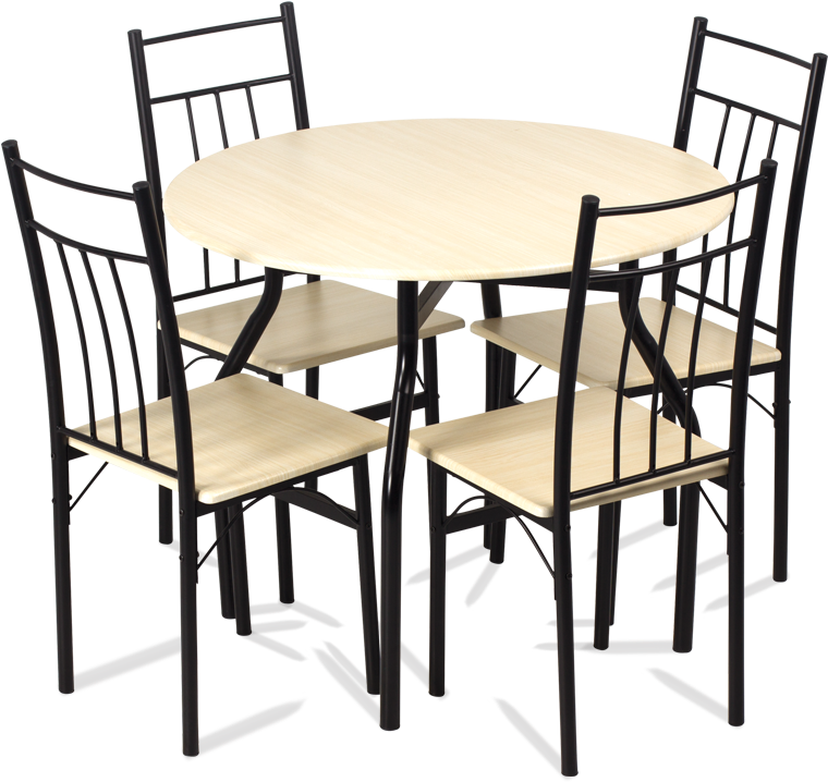 Bulgaria Furniture Table Chairs, Bulgaria Furniture - 4 Chair Dining Table Set With Price (800x800), Png Download