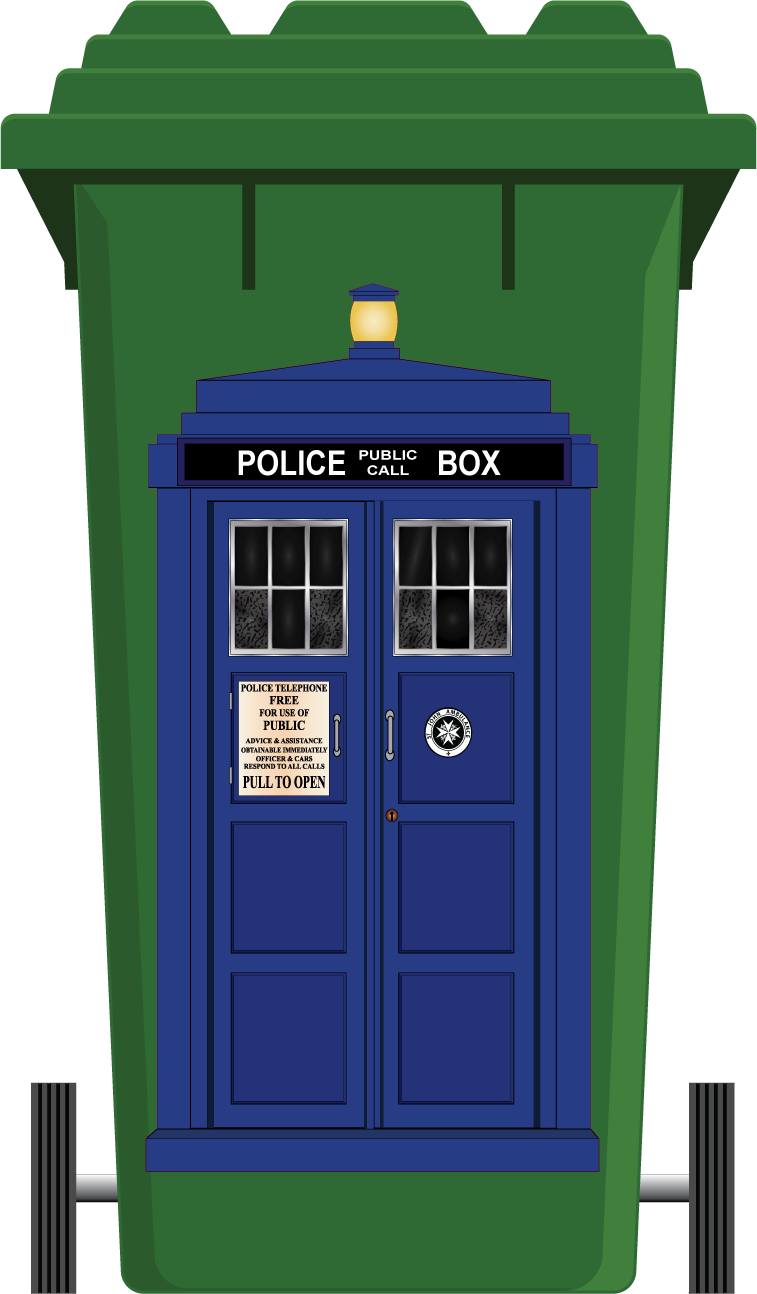 Tardis - Black Bin Png (757x1294), Png Download