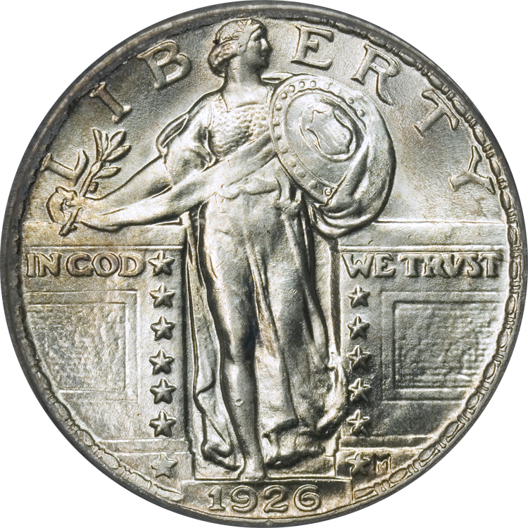 Standing Liberty Quarter Type2m 1926 Obverse - Faces Of Liberty Coin Collection - Authentic Legal (750x750), Png Download