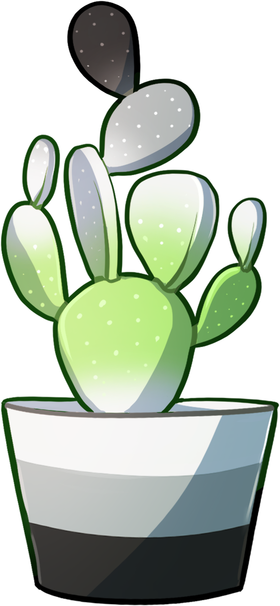 Pride Cacti Stickers Available Png Tumblr Stickers - Genderqueer (653x1225), Png Download