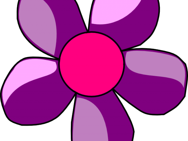 Purple Rose Clipart - Blue Colour Flower Clipart (640x480), Png Download