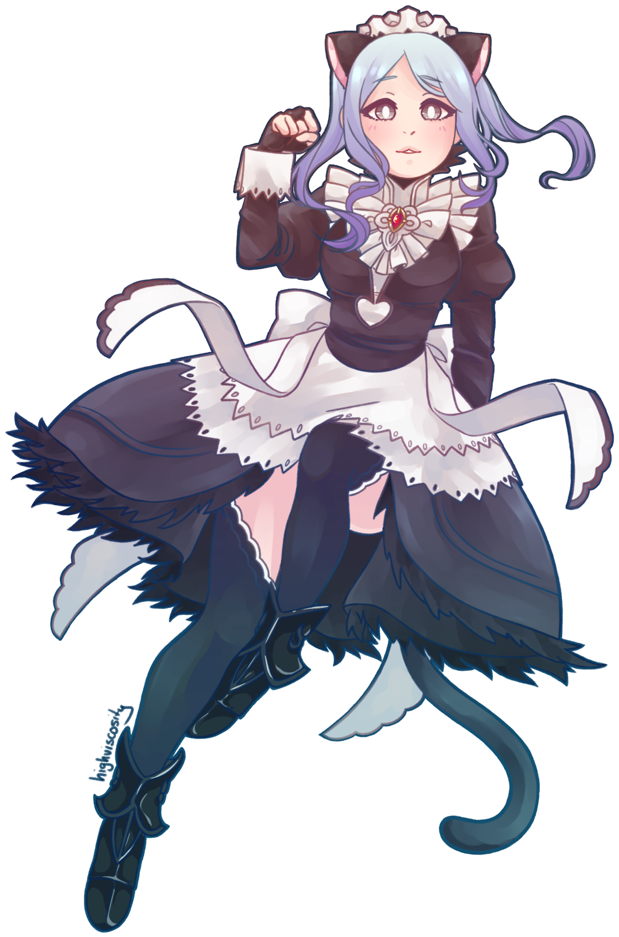 “a Commission Of Flora From Fire Emblem With Cat Ears - Cartoon (1280x1892), Png Download