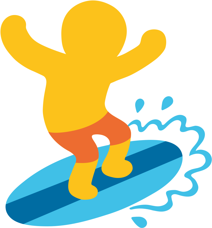 Open - Emoji Surfing (1000x1000), Png Download