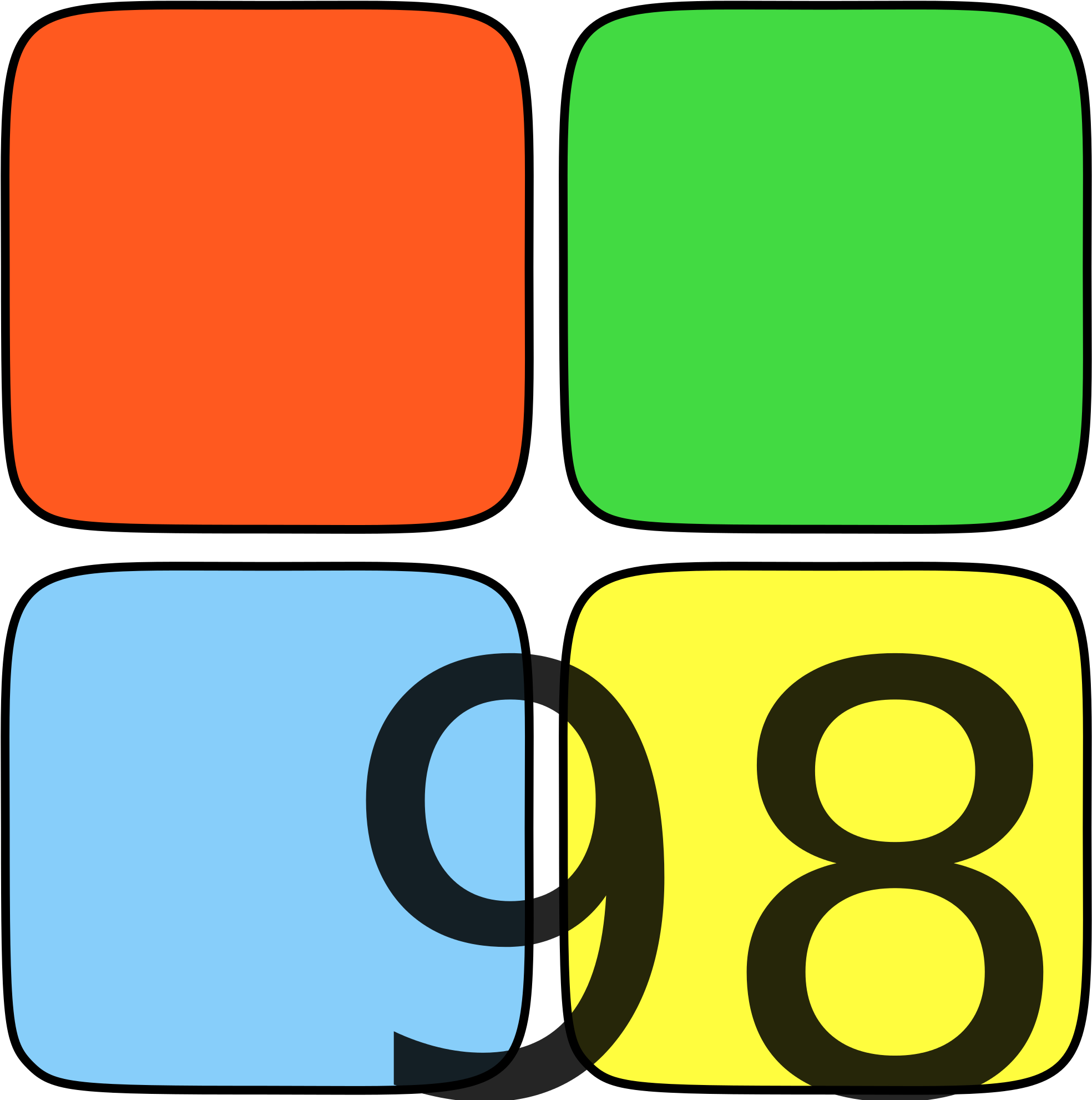 Open - Windows 98 Logo Svg (2000x2000), Png Download