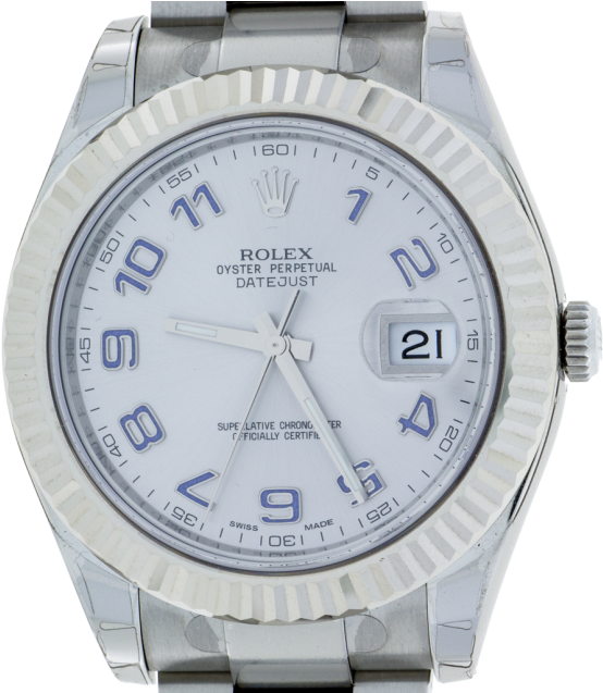 Rolex Oyster Perpetual Datejust Ii - Rolex Datejust Ii 41mm, Grey Dial, 18kt White Gold (636x636), Png Download