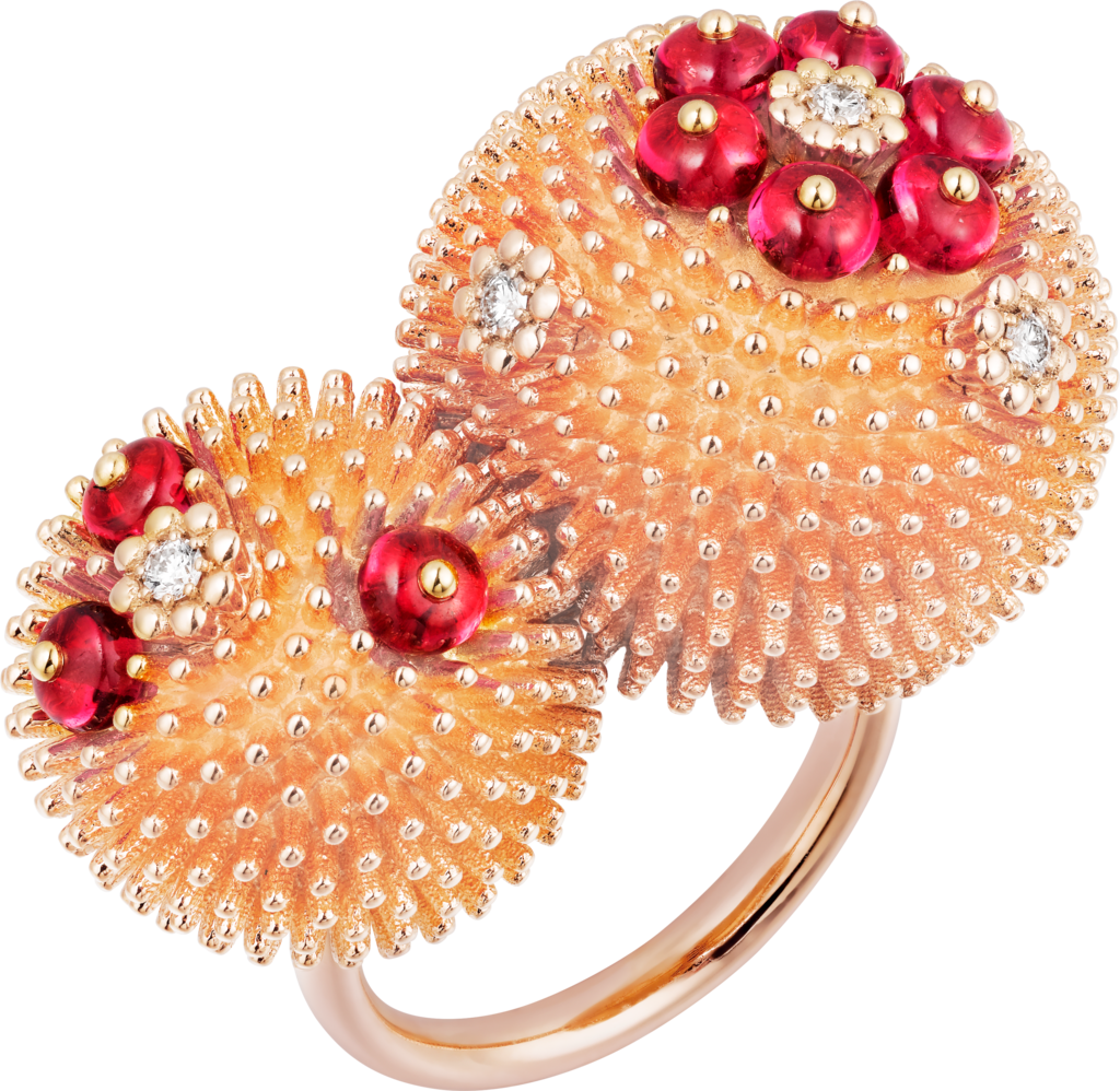 Cactus De Cartier Ringpink Gold, Spinels, Diamonds - Cactus De Cartier Collection (1024x998), Png Download