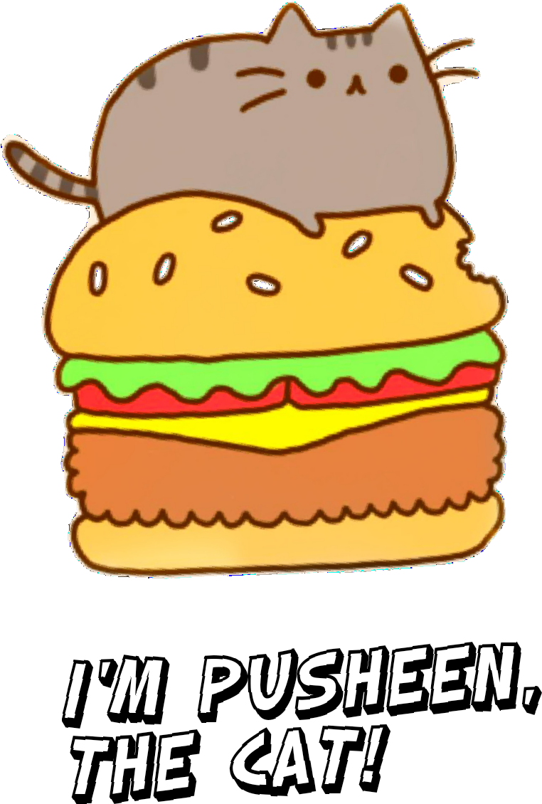 Model Image Graphic Image - Pusheen The Cat Burger (848x1773), Png Download