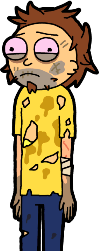 Scruffy Morty - Unkempt Morty (400x866), Png Download