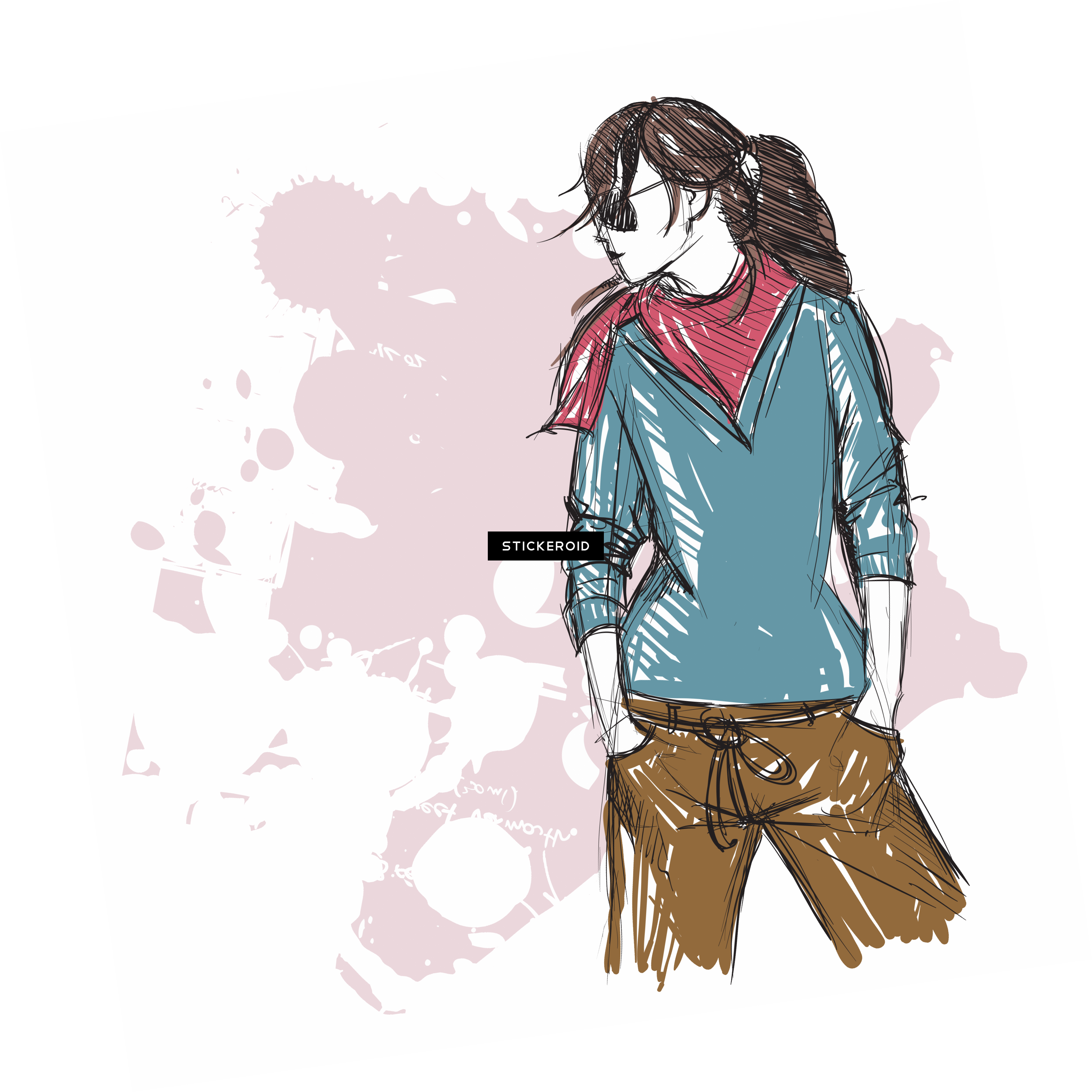 Fashion Girl Model - Illustration (3387x3388), Png Download