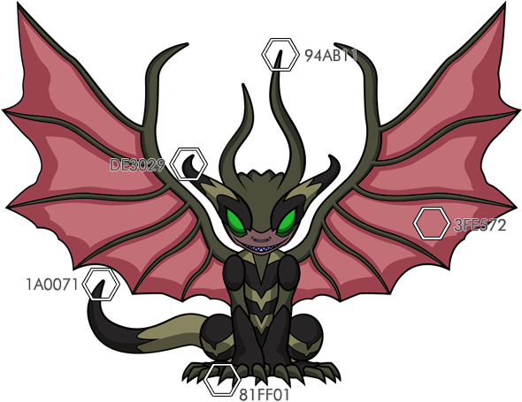 Their Features, Wings, Tail, Eyes Etc - Drawing (646x479), Png Download