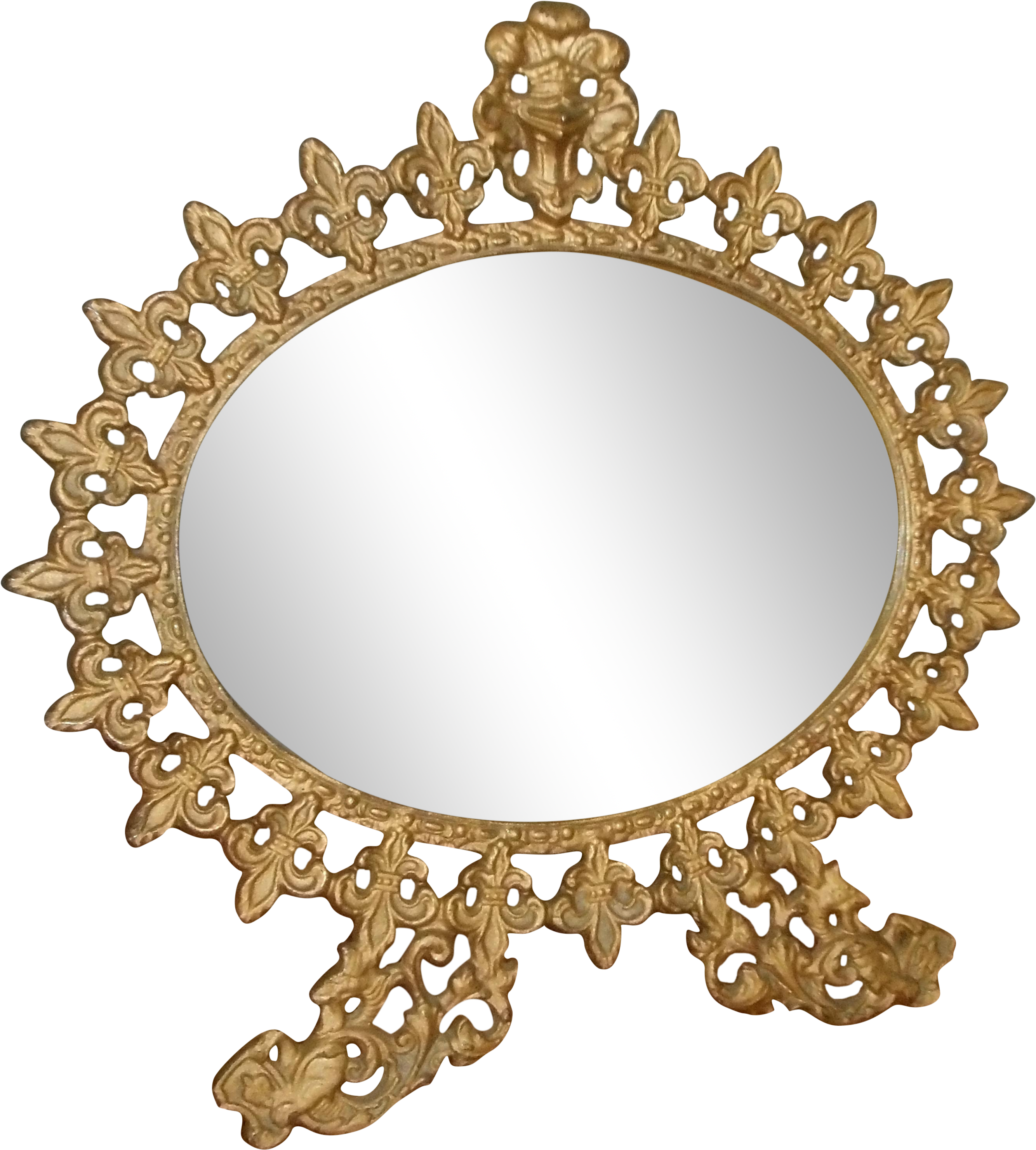 Vintage Standing Gilt Vanity Mirror Chairish - Mirror (2750x3164), Png Download