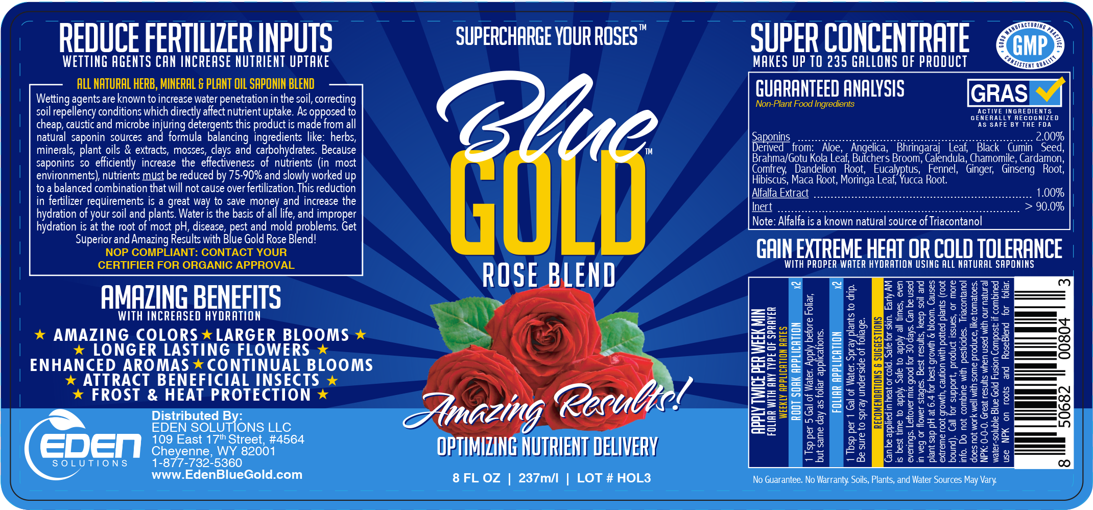 Blue Gold Rose Flower Bloom Booster Root Stimulator - Blue Gold Garden Blend Yah12 (2495x2464), Png Download