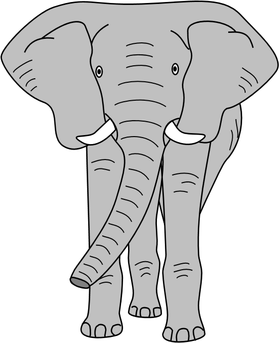 Elephant - Elephant Clipart Big Tusk (576x720), Png Download