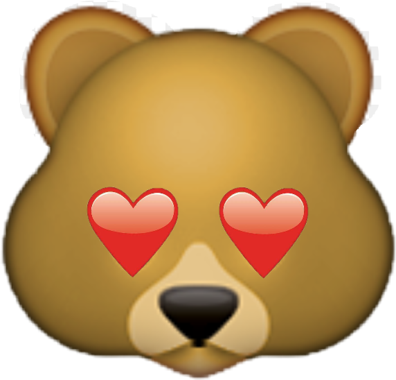 Emoji Teddybear Teddylove Heart Bear - Polar Bear Emoji Png (572x548), Png Download