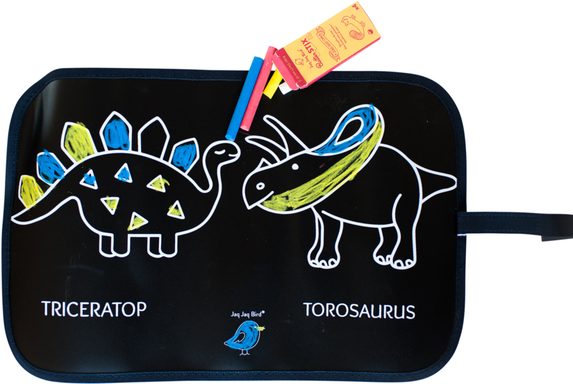 Chalk Color & Doodle Mat - Jaq Jaq Bird Chalk Color & Doodle Mat - Dinosaurs (1023x681), Png Download