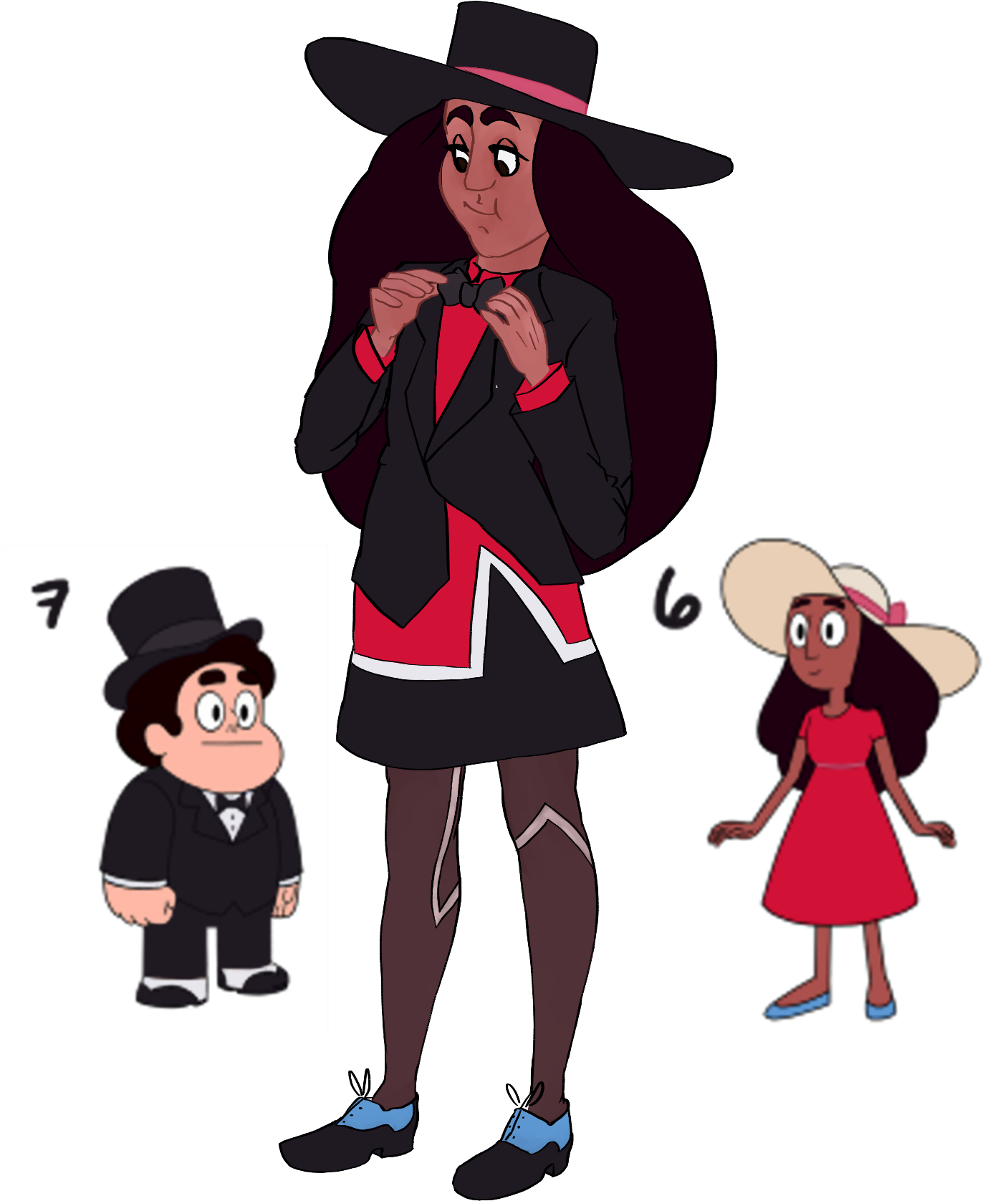 These Were All Drawn For The Stevonnie Outfit Fusion - Cartoon (1450x1800), Png Download